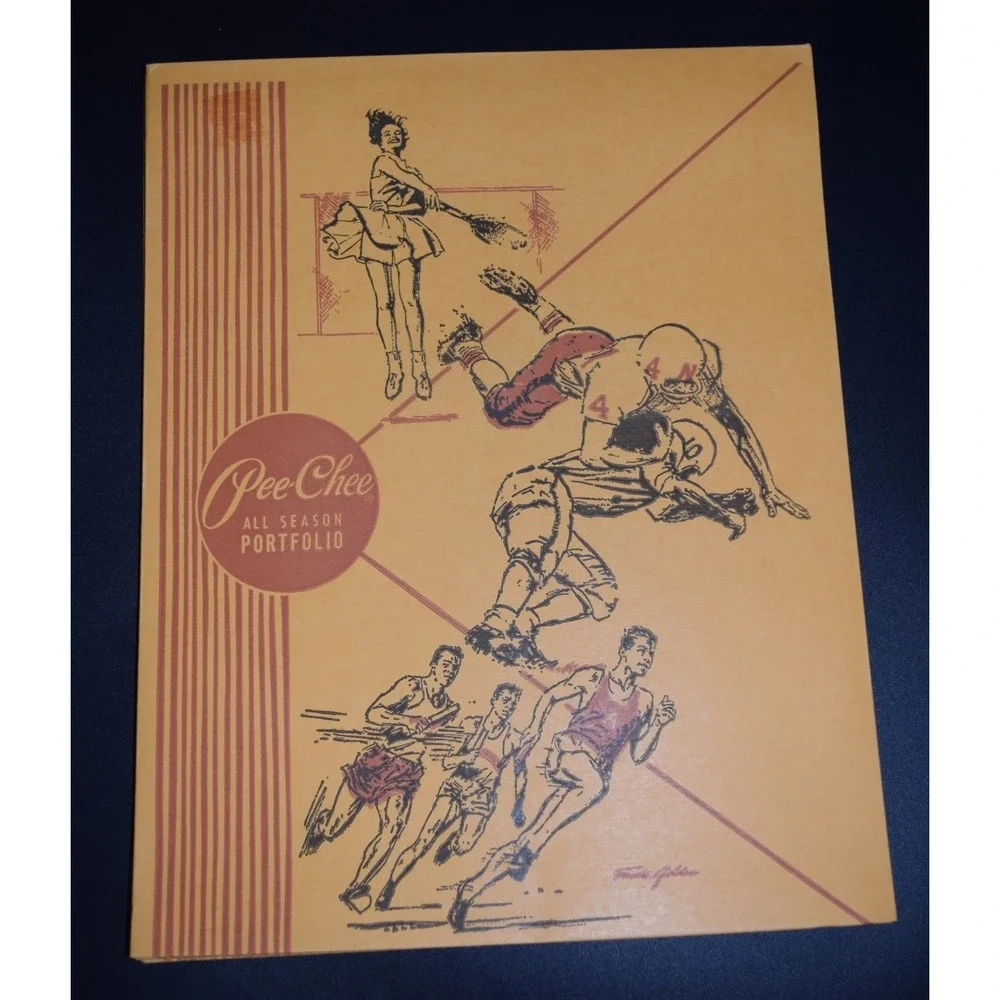 Mead Pee-Chee All Season Portfolio Lot 11 Vintage Peach Sports Folders 33170